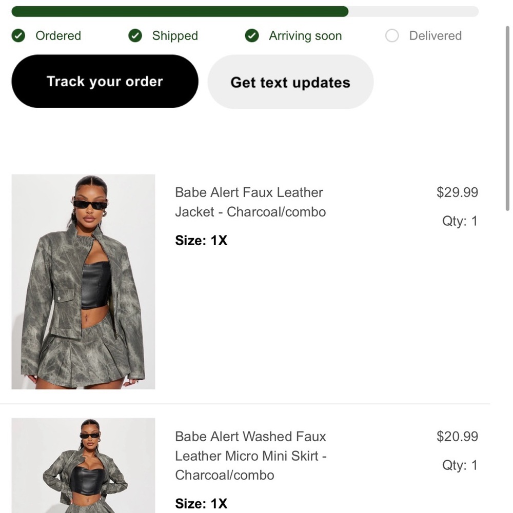 Fashion Nova - Babe Alert Faux Leather Set - Picture 4 of 6